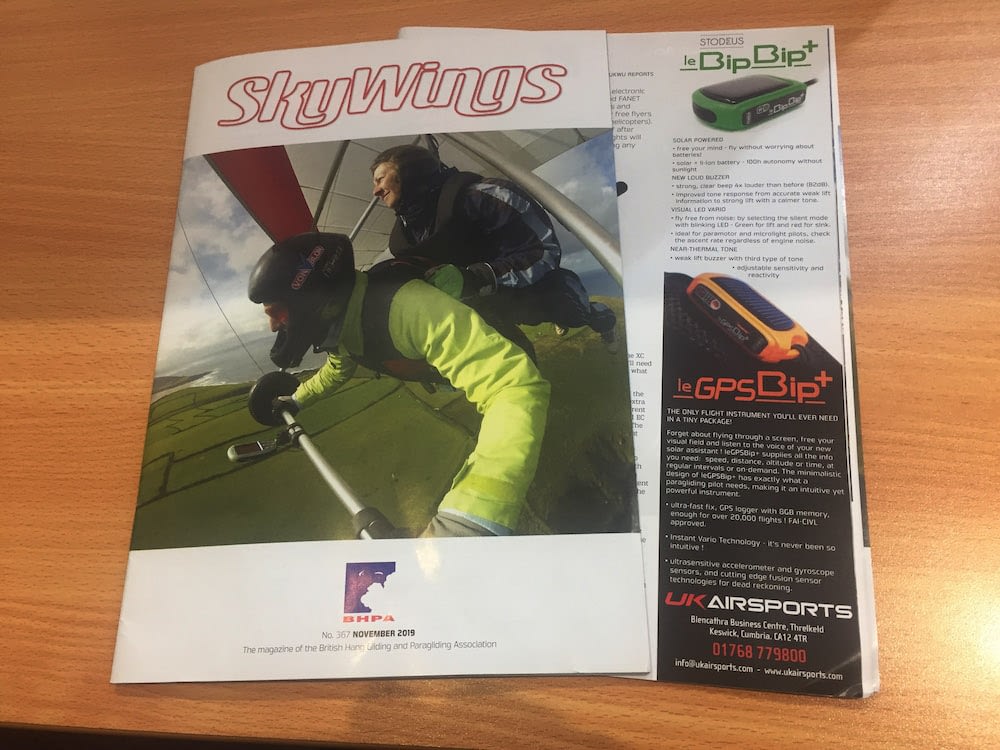 solar powered vario GPS in skywings magazine